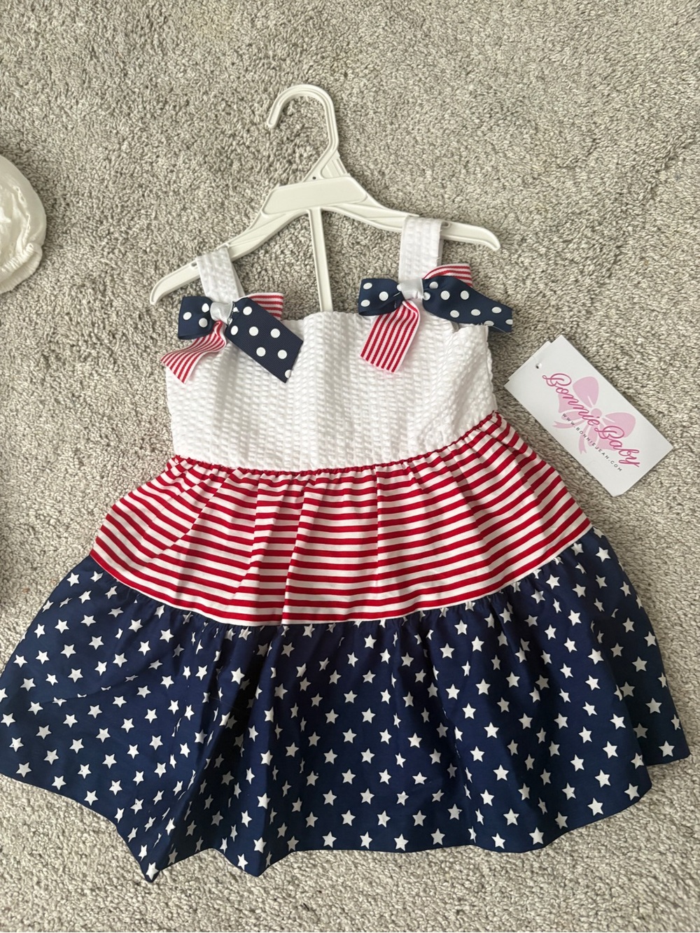 Bonnie Baby Red White Navy Star & Stripe Sundress
